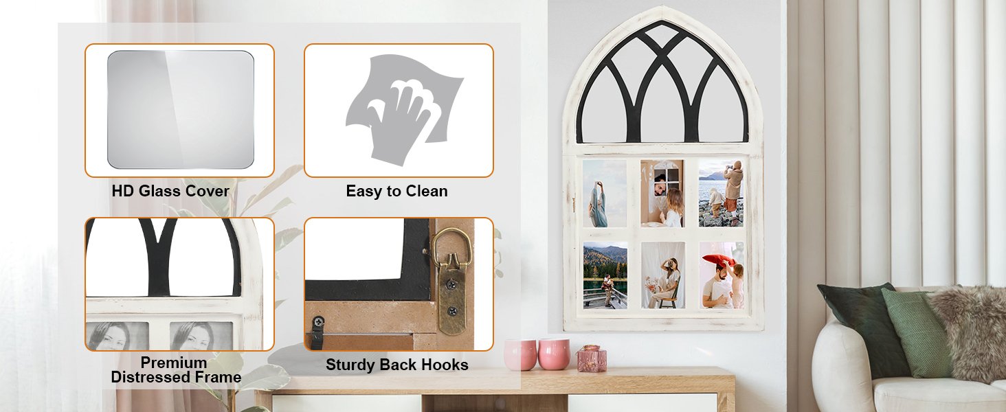 decorative and practical picture frame collage
