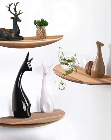 ACACIA WOOD WALL RACK 3-PIECE SET