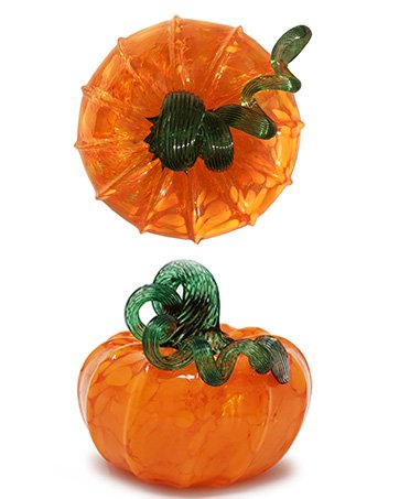 Luke Adams handmade orange and green pumpkin 