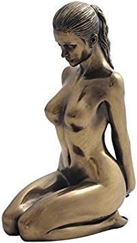 31-AygUCpBL._AC Goodsright Decor 5.88 Inch Nude Female Statue Kneeling with Hands on Back, Bronze Color