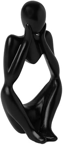 31CWGhw8JXL._AC Goodsright Decor Modern Jet Black Figurine Shaped Solid Minimalistic Ceramic Figure Showpiece for Home Decor | Center Table Decorative Item for Living Room, Dining Table, Office, Bedroom | Pack of 1
