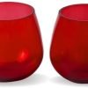 Goodsright Decor Pack of 2 Big Round Glass Votive Tealight Candle Holders for Dining Table - Decorations Items for Home Decor Office Living Room Xmas Gifts (Pack of 2, Glass) (Blue) (Red)