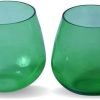 Goodsright Decor Pack of 2 Big Round Glass Votive Tealight Candle Holders for Dining Table - Decorations Items for Home Decor Office Living Room Xmas Gifts (Pack of 2, Glass) (Blue) (Red)