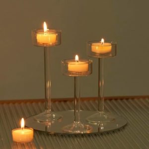 Goodsright Decor 6 Pieces Glass Candleholders Tea Light Candle Holders Clear Wedding Hurricane Tall Elegant Ideal for Dining Party Home Decor Parties Table Settings Gifts