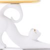 Goodsright Decor Resin Cat Stretching Tray Statue Tray for Keys Candy Jewelry Ring Fruit, Modern White Living Room Bedroom Decoration TQGJPT505