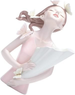 415As3rYoxL._AC_SL1281 Goodsright Decor 1pc Bubble Girl Tray Metal Stand Mini Flower Vase Cake Display Tray Nordic Decor Vanity Organizer Tray Fairy Statue Jewelry Tray Resin Girl Decor Jewelry Plate Synthetic Resin Key