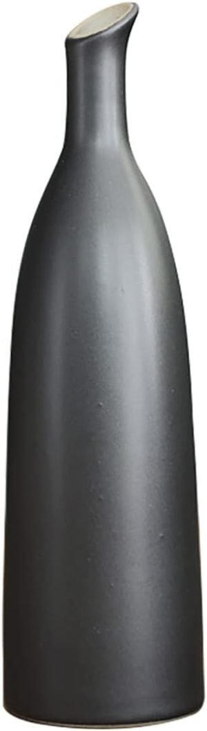 Goodsright Decor 7.4" H Chinese Minimalist Ceramic Vases, Floral Bud Vase, Dried Flower Arrangement Art Modern Vase Water Bottle for Home Office, White 8