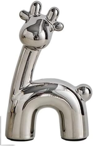 Goodsright Decor Abstract Deer Figurines for Interior Home Desktop Decoration Electroplated Ceramics Art Animals Statue Crafts Modern Home Decor (Color : Deer D, Size : Medium)