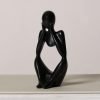 41HH15MSfDL._AC Goodsright Decor Modern Jet Black Figurine Shaped Solid Minimalistic Ceramic Figure Showpiece for Home Decor | Center Table Decorative Item for Living Room, Dining Table, Office, Bedroom | Pack of 1