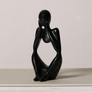 41HH15MSfDL._AC Goodsright Decor Modern Jet Black Figurine Shaped Solid Minimalistic Ceramic Figure Showpiece for Home Decor | Center Table Decorative Item for Living Room, Dining Table, Office, Bedroom | Pack of 1