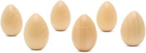 Goodsright Decor Varnished Wooden Easter Egg Ornaments 2 inch, Pack of 100 Wooden Eggs for Crafts, Easter Egg Hunt Supplies, Craft Eggs