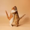 Goodsright Decor Resin Hugging Cat Statue with Wooden Grain, Embracing Cute Cat Figurine, Gifts of Love