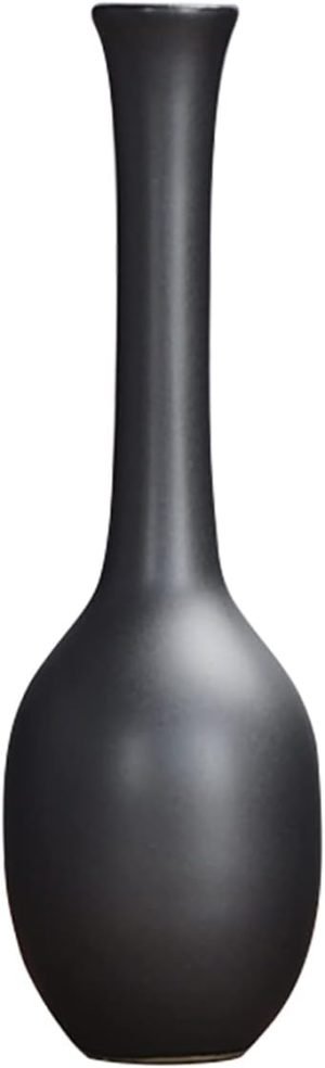 Goodsright Decor 7.4" H Chinese Minimalist Ceramic Vases, Floral Bud Vase, Dried Flower Arrangement Art Modern Vase Water Bottle for Home Office, White 8