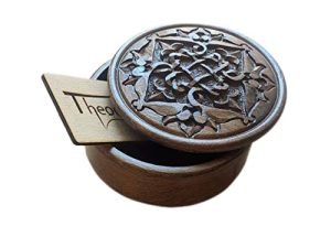 Goodsright Decor Handmade Armenian Jewelry Box made of Walnut wood (Hardwood) with Beautiful Ornaments, Gift, Souvenir, Carved Wooden Box