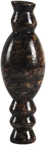 Goodsright Decor Yadan Art Ceramic Flower Vase Black Gold Arrangement Medieval Modern Wabi Sabi Tea Room Zen Sculpture Desktop Decoration Model B