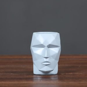 41ZHWvc54NL._AC Goodsright Decor Resin Face Flowerpot Geometric Headpiece Resin Handicraft Ornaments Home Furnishing Decoration Flower Vases Pots S