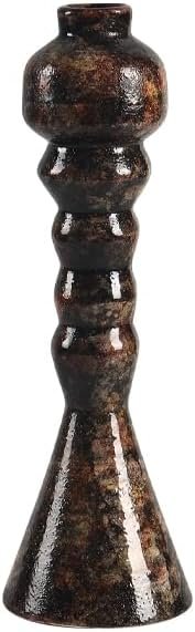 Goodsright Decor Yadan Art Ceramic Flower Vase Black Gold Arrangement Medieval Modern Wabi Sabi Tea Room Zen Sculpture Desktop Decoration Model B