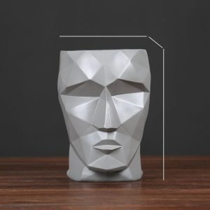 41bzllqRejL._AC Goodsright Decor Resin Face Flowerpot Geometric Headpiece Resin Handicraft Ornaments Home Furnishing Decoration Flower Vases Pots S