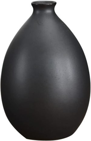 Goodsright Decor 7.4" H Chinese Minimalist Ceramic Vases, Floral Bud Vase, Dried Flower Arrangement Art Modern Vase Water Bottle for Home Office, White 8