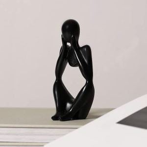 41gG9S10kTL._AC Goodsright Decor Modern Jet Black Figurine Shaped Solid Minimalistic Ceramic Figure Showpiece for Home Decor | Center Table Decorative Item for Living Room, Dining Table, Office, Bedroom | Pack of 1
