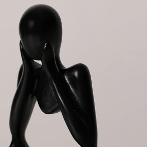 41l4bEj69NL._AC Goodsright Decor Modern Jet Black Figurine Shaped Solid Minimalistic Ceramic Figure Showpiece for Home Decor | Center Table Decorative Item for Living Room, Dining Table, Office, Bedroom | Pack of 1