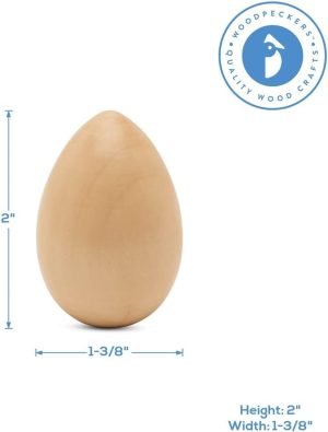 41nCOy375ML._AC_SL1000 Goodsright Decor Varnished Wooden Easter Egg Ornaments 2 inch, Pack of 100 Wooden Eggs for Crafts, Easter Egg Hunt Supplies, Craft Eggs