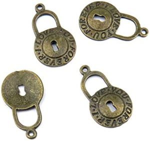 41th8S7G_bL._AC_UY879 Goodsright Decor Antique Bronze Jewelry Making Charms Findings Supplies Craft Ancient Repair Lots DIY Antique Pendant Vintage Z71174 Carving Word Round Lock