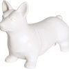 Goodsright Decor Corgi Dog Statue - Metallic Silver Standing Ceramic Dog Statue - Decorative Dog Sculpture for Garden or Home D??cor - Corgi Dog Outdoor Statue - (10.82?? x 3.62?? x 6.61??)