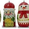 41xJZohxqbL._AC Goodsright Decor 6 Hand Painted Wooden Christmas Ornaments 2.25 Inches