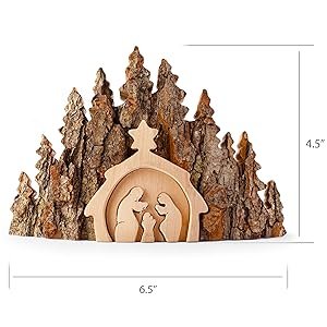Wooden nativity set Wood nativity scene Indoor nativity set Christmas décor Holiday décor ornaments