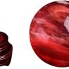 Goodsright Decor Natural Red Smelting Quartz Gemstone Ball Healing Crystal Sphere with Wooden Stand Home feng Shui Ornaments (M(Diameter 8CM/3.14inch))
