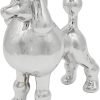 Goodsright Decor Ceramic Dog Statue - Metallic Silver Standing Poodle Dog Statue - Decorative Dog Sculpture for Garden or Home D??cor - Poodle Dog Outdoor Statue - (9?? x 3.5?? x 9.25??)