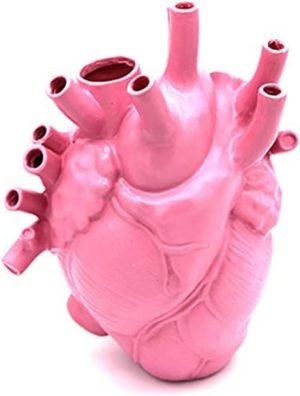 Goodsright Decor Resin Vase Planter, Decorative Heart Vase - Anatomical Heart Tabletop Decorative Craft, Farmhouse Living Room Bedroom Countertop (White,Large)