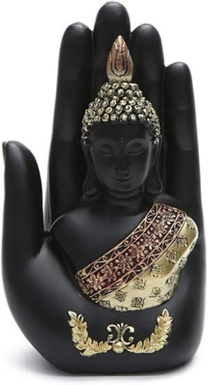 Goodsright Decor Buddha Sculpture in The Palm, Resin Handicraft Buddha Sculpture, Suitable for Home Office Decoration and Art Collection