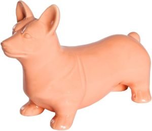 Goodsright Decor Corgi Dog Statue - Metallic Silver Standing Ceramic Dog Statue - Decorative Dog Sculpture for Garden or Home D??cor - Corgi Dog Outdoor Statue - (10.82?? x 3.62?? x 6.61??)