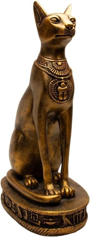 Goodsright Decor Discoveries Egyptian Imports Bastet Cat Goddess Statue - Bronze - 8" Tall - Made in Egypt