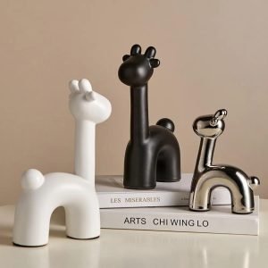Goodsright Decor Abstract Deer Figurines for Interior Home Desktop Decoration Electroplated Ceramics Art Animals Statue Crafts Modern Home Decor (Color : Deer D, Size : Medium)