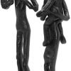 Goodsright Decor Rustic Family Figurines, Cast Iron Art Home Decoration Statue with Gift Card for Anniversary Birthday (Family of Four Carrying)