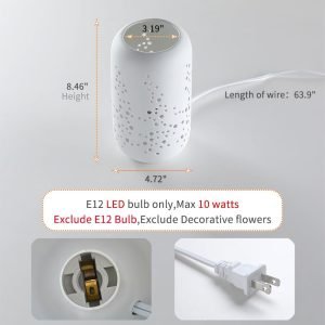 51EbLCFIwDL._AC_SL1000 Goodsright Decor Vase Lamp,Modern Decorative Flowers White Ceramic Vase for Living Room Home Decor Bedroom Bedside Shelf Entryway Office Wedding,Minimalist Table Lamp Centerpieces