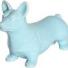 Goodsright Decor Corgi Dog Statue - Metallic Silver Standing Ceramic Dog Statue - Decorative Dog Sculpture for Garden or Home D??cor - Corgi Dog Outdoor Statue - (10.82?? x 3.62?? x 6.61??)