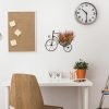 Goodsright Decor Wrought Iron Wall Hanging Decor, Bicycle Flower Basket Wall Mounted Flower Stand Display Rack for Home Decor, Unique Art Ornaments Classic Retro Style for Home