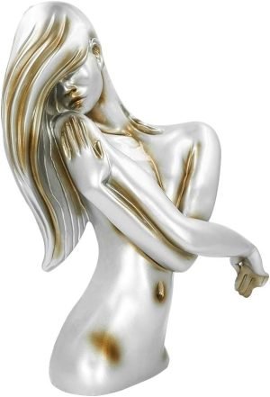 Goodsright Decor Art Statue, Sculptures Home Decor Modern Style Women Figurine, Resin Bust Decorative Objects on Shelf Table Desk for Living Room Bedroom Office