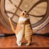 Goodsright Decor Resin Hugging Cat Statue with Wooden Grain, Embracing Cute Cat Figurine, Gifts of Love