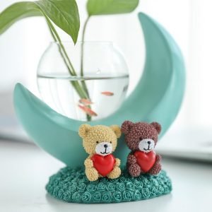 51GXb-voCUL._AC Goodsright Decor Green Radish hydroponic Glass Transparent vase Copper Money Grass Container Flower Pot Flower Arrangement Decorative Vessel Nordic Style Decoration Living Room Decoration Home