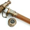 Goodsright Decor Solid Brass Hand Crafted Skull, Spyglass, Compass, Stem Engine, Clock Handel Walking Stick Hardwood Shaft Cane, Decorative Cane, Walking Cane, Walking Stick, Carved Cane, Unique Cane
