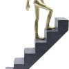 Goodsright Decor Climbing Books Ladder Statue Art Decor, Funny Book Stairs Sculpture, Climbing Mountain of Knowledge Figurines, Creative Decoration for Bedroom Living Room Office, Resin 12''
