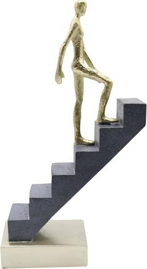 Goodsright Decor Climbing Books Ladder Statue Art Decor, Funny Book Stairs Sculpture, Climbing Mountain of Knowledge Figurines, Creative Decoration for Bedroom Living Room Office, Resin 12''