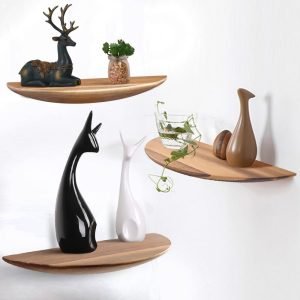 Goodsright Decor 14?? Acacia Wood Floating Wood Shelves Set of 3, Wood for Bedroom, Living Room, Bathroom, Kitchen, Wide Wooden Wall Shelves for Living Room Bedroom Kitchen Bathroom Farmhouse