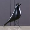 Goodsright Decor Resin Abstract Black Bird Sculpture Figurine Handicraft Home Desk Decor Geometric Resin Wildlife Bird Statue Craft (Black)