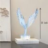 Goodsright Decor Abstract Eagle Sculpture Statue Resin Art Figurine Home Decorations for Living Room Book Shelf TV Bar Cabinet Desk Table Top Ornament (Marble Blue B)
